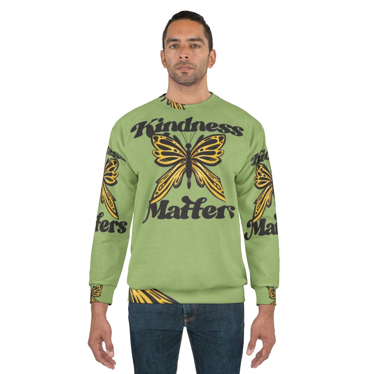 Kindness Matters Sweatshirt with Butterfly Design - men