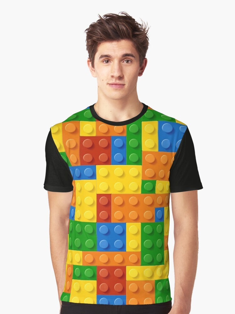 Building blocks and construction graphic design on a t-shirt - Men