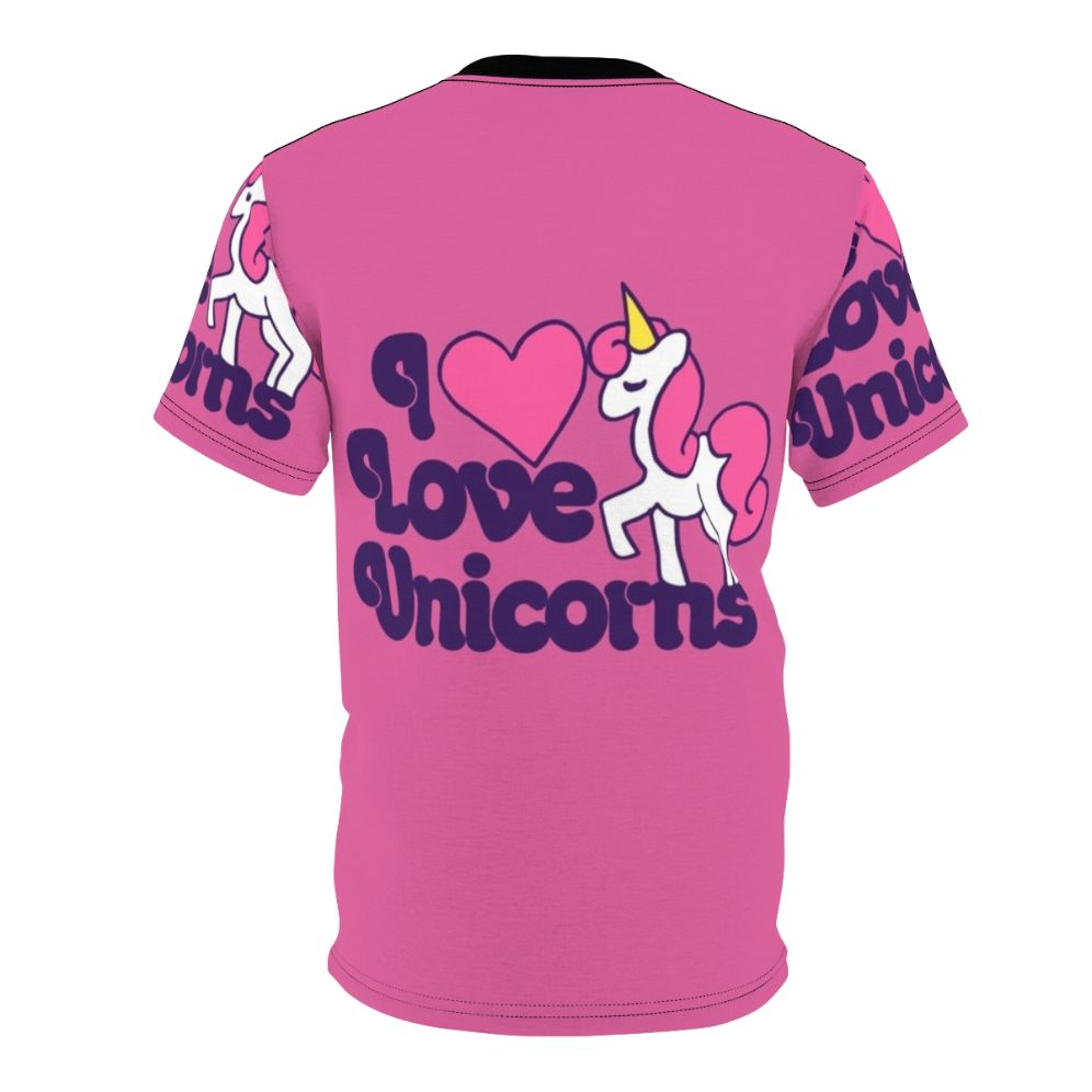 Whimsical t-shirt featuring a vibrant unicorn design in a retro style - Back