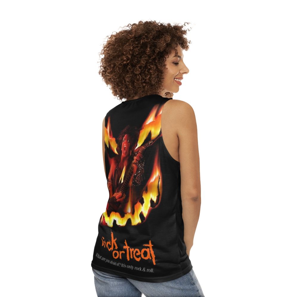 Unisex Trick or Treat Halloween Rock Music Tank Top - women back