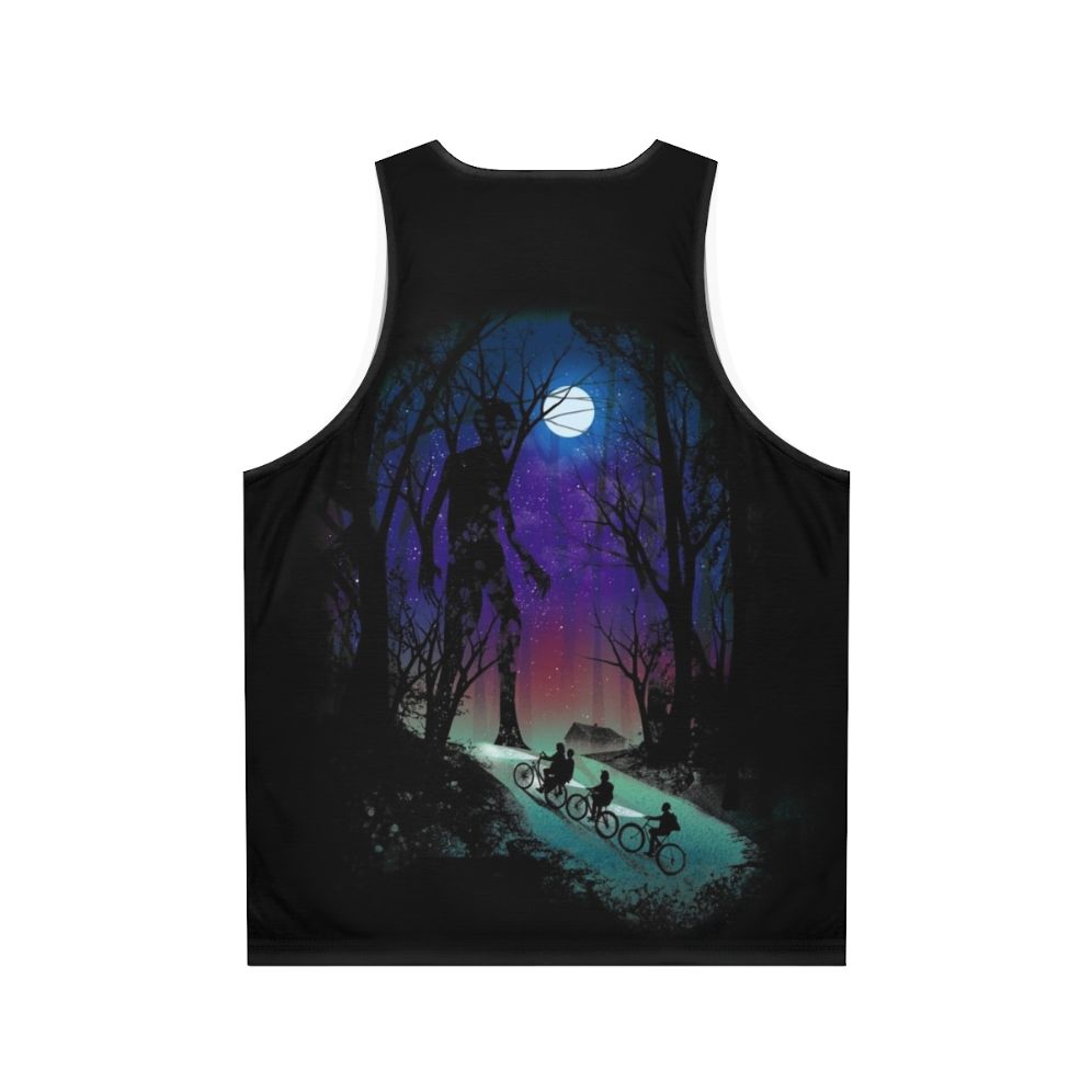 Unisex sci-fi and horror inspired Stranger In The Woods tank top - Back