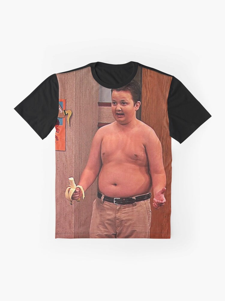 Icarly Gibby Graphic T-Shirt featuring a shirtless Gibby from the Nickelodeon TV show Icarly - Flat lay