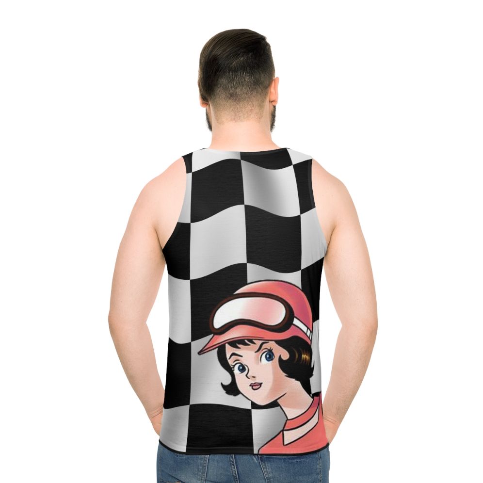 Speed Racer Checkered Flag Unisex Tank Top - men back