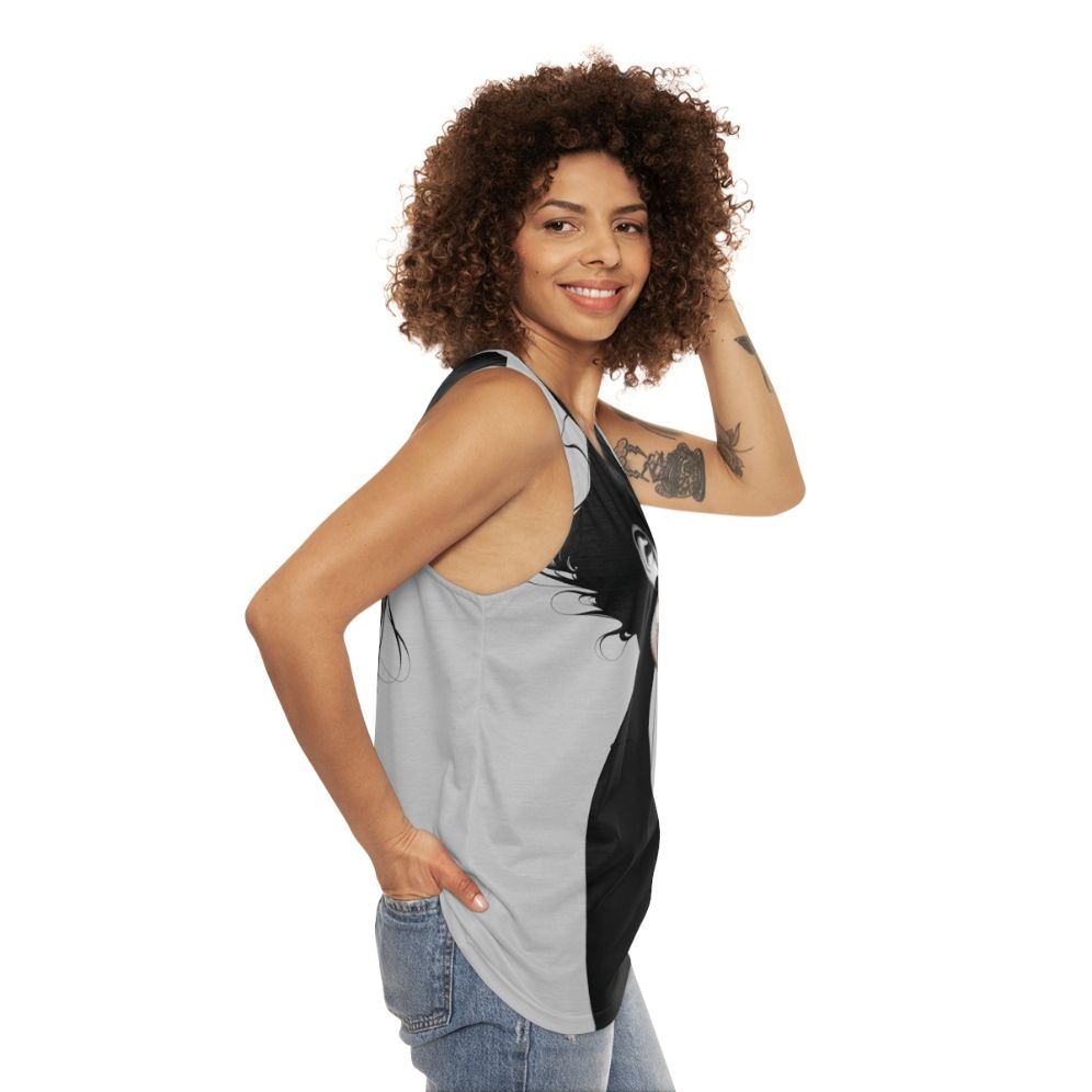 Moody portrait unisex tank top - women side