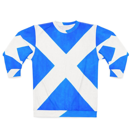 Vintage Scottish flag 'The Saltire' printed on a cozy sweatshirt