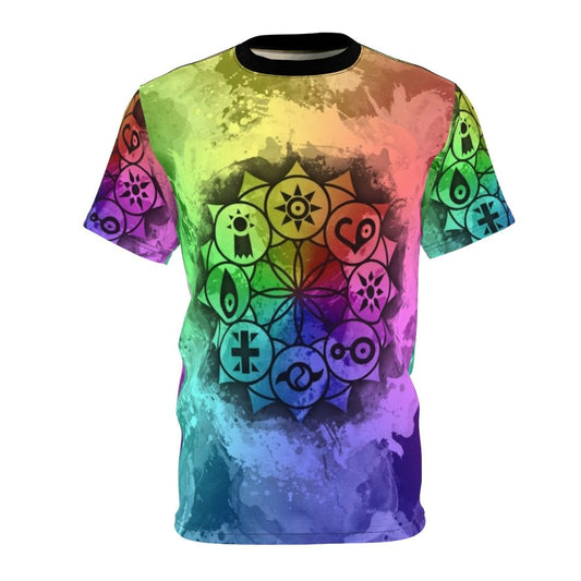 Digimon-inspired mandala art design on a high-quality t-shirt