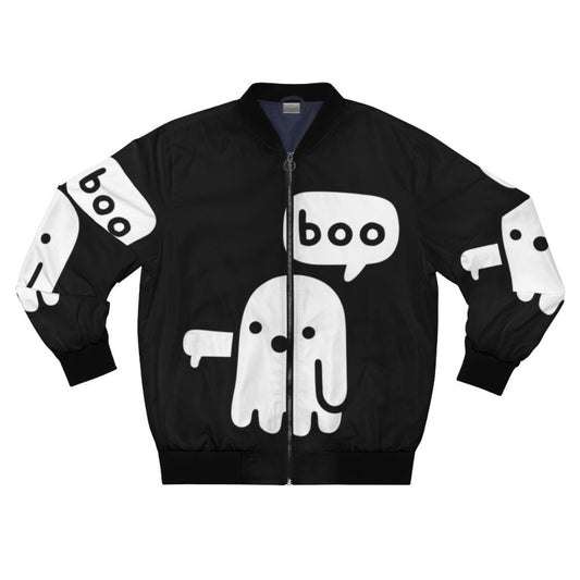 A lightweight bomber jacket with a ghostly "thumbs down" graphic, perfect for a sassy and silly look.