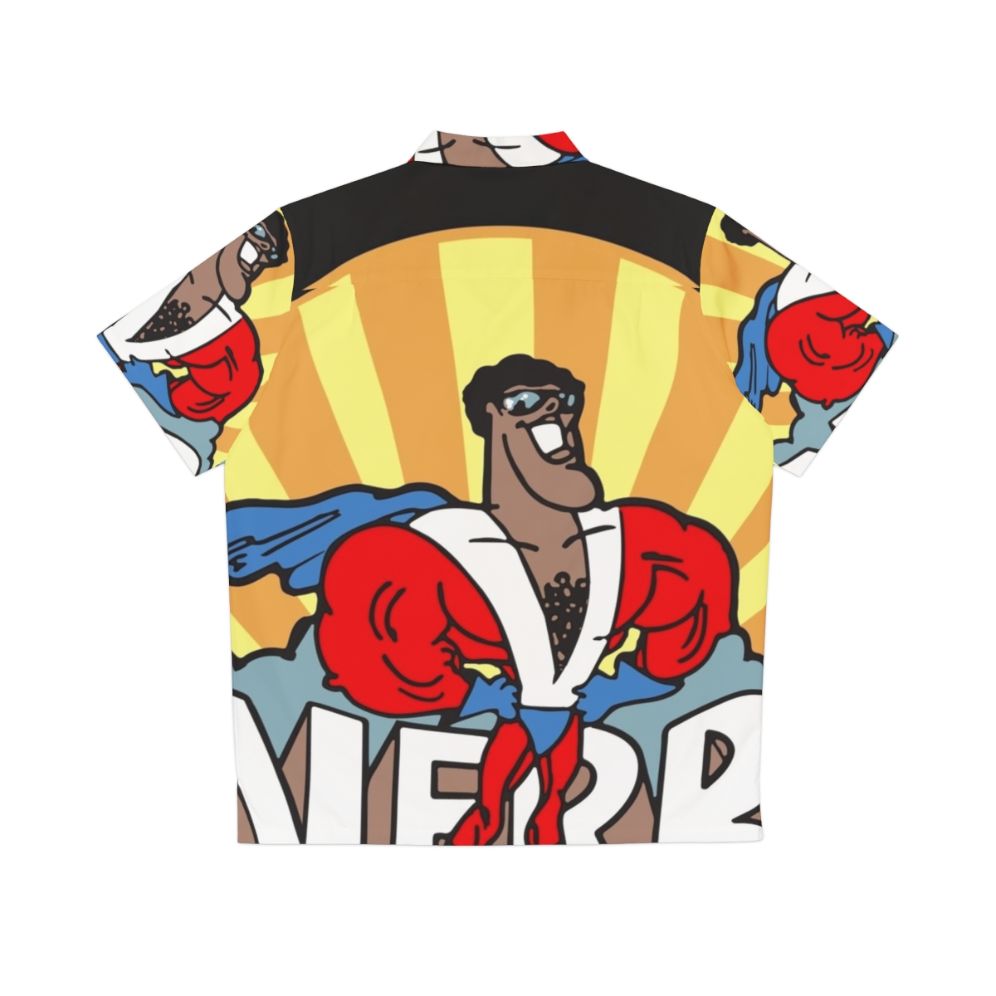 Super Verb Hawaiian Shirt featuring cartoon characters and superheroes - Back