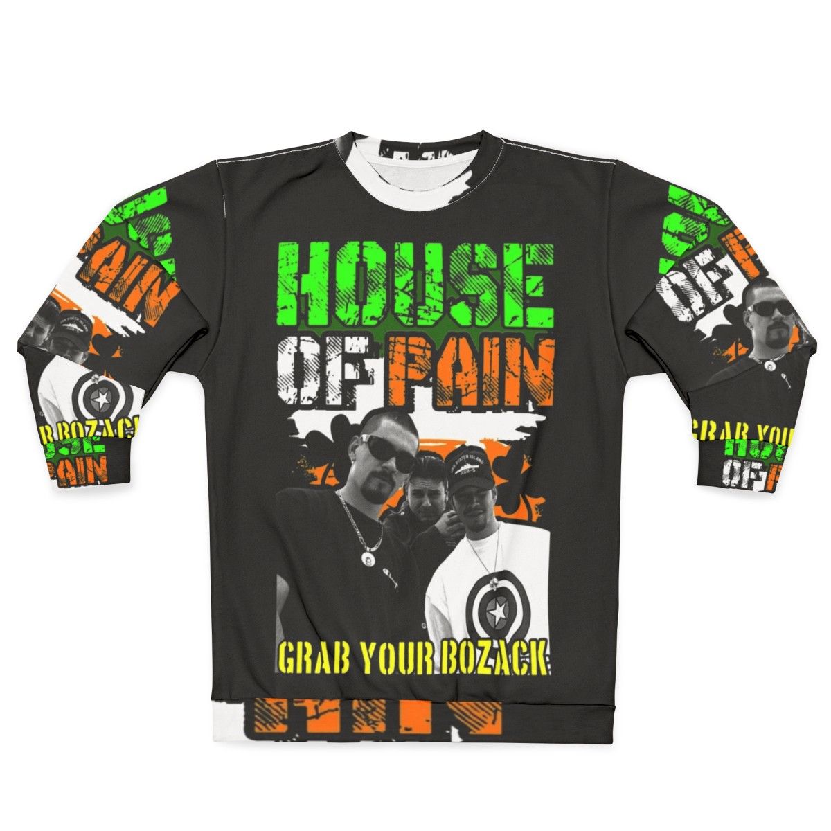 House of Pain 90s Long Sleeve Sweatshirt with Punk Music and Indie Band Graphics