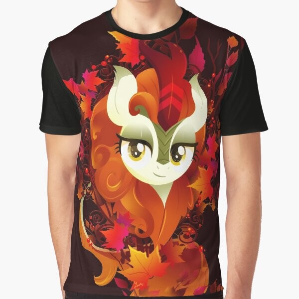 Autumn Blaze Graphic T-Shirt featuring a pony design with fall leaves