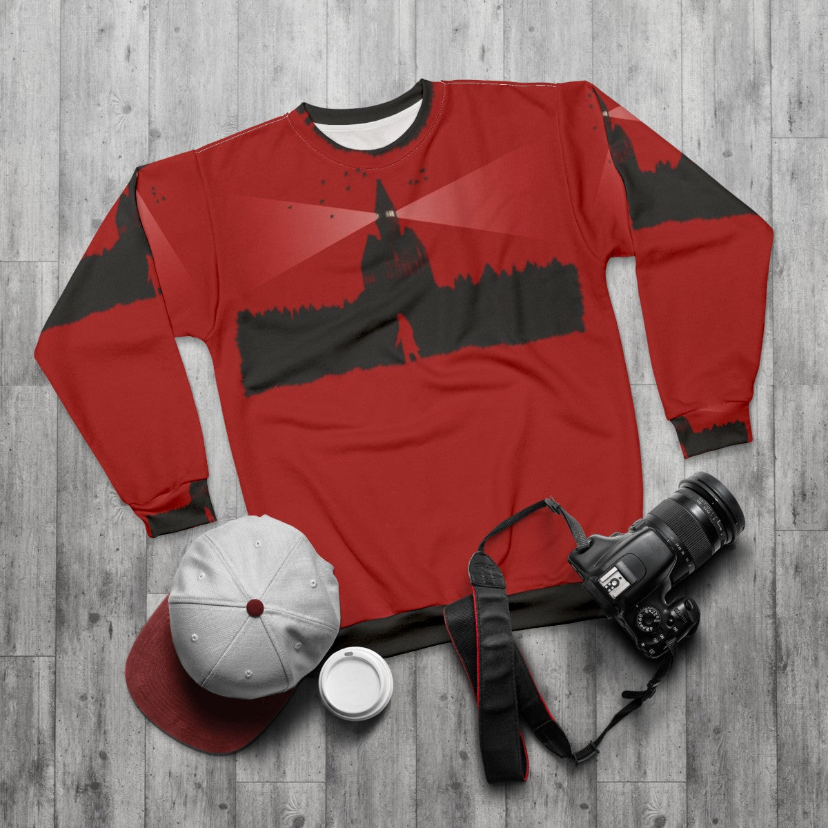 The Evil Within Light Sweatshirt featuring horror game characters - flat lay