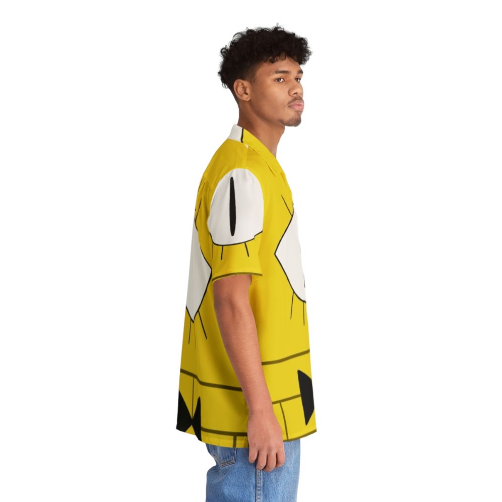 Bill Cipher Hawaiian Shirt with Gravity Falls Character and Yellow Eye Design - People Pight