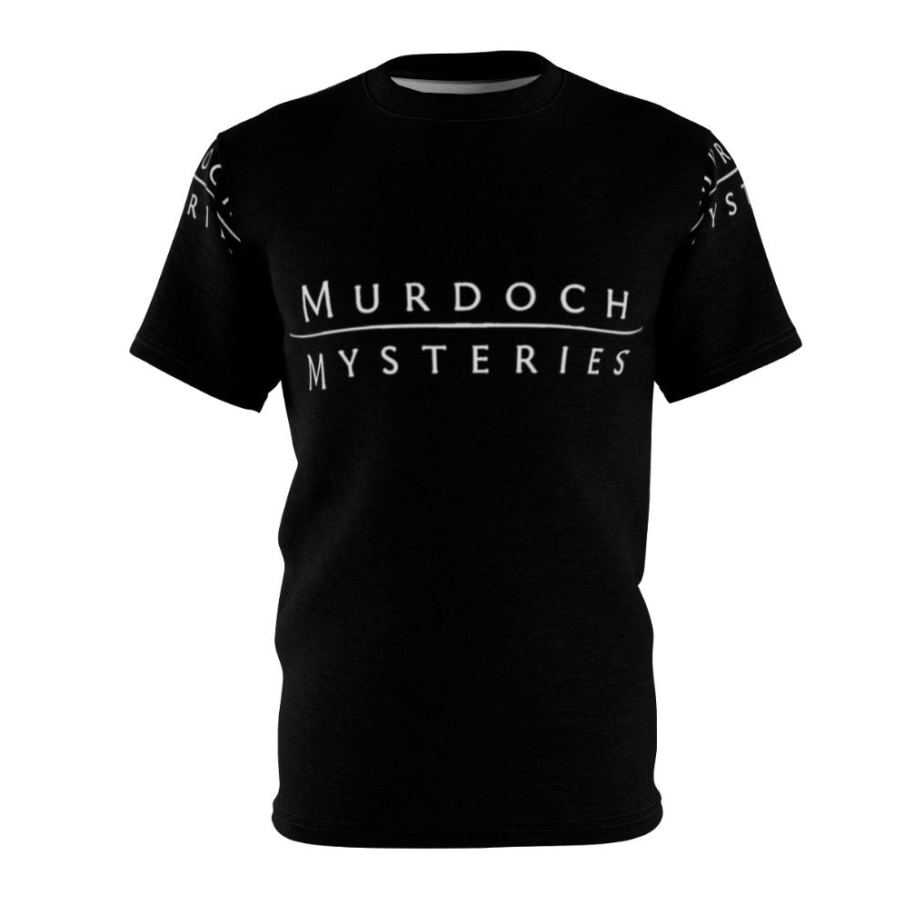 Murdoch Mysteries inspired t-shirt featuring the show's logo and cast of characters