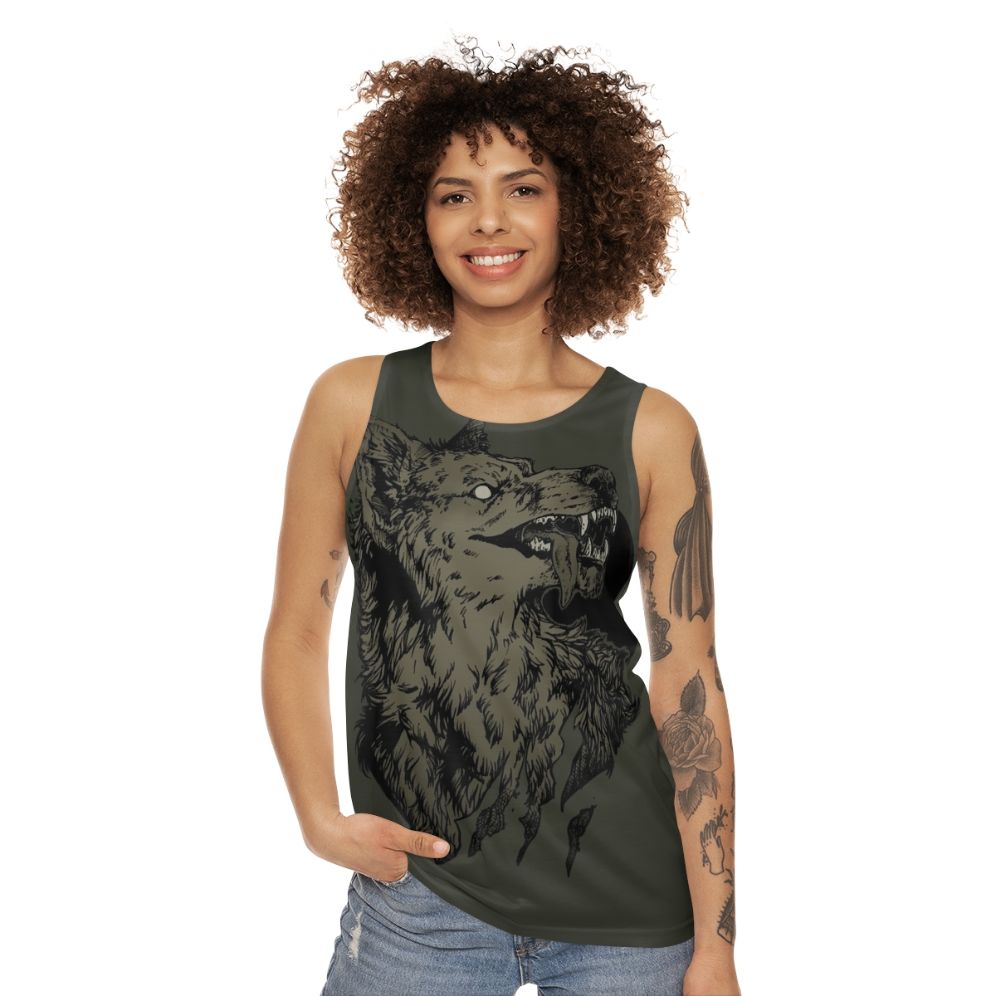 Werewolf Unisex Black Tank Top - women