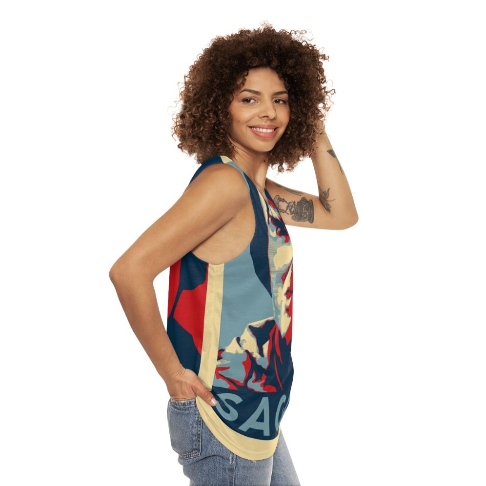 Carl Sagan Unisex Space Exploration Tank Top - women side