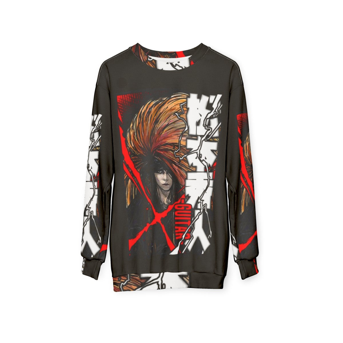 X Japan Hide Hideto Matsumoto Red Promo Sweatshirt - hanging