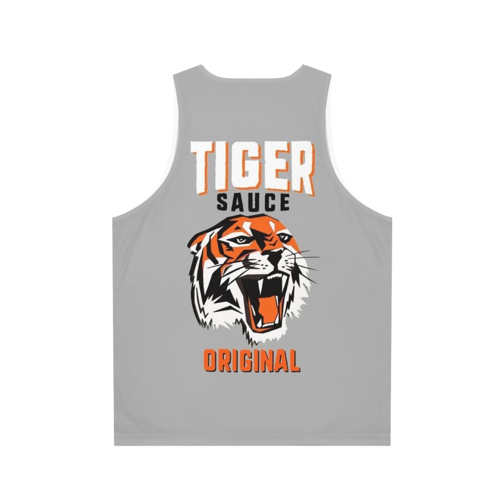 Unisex tank top with tiger sauce graphic - Back