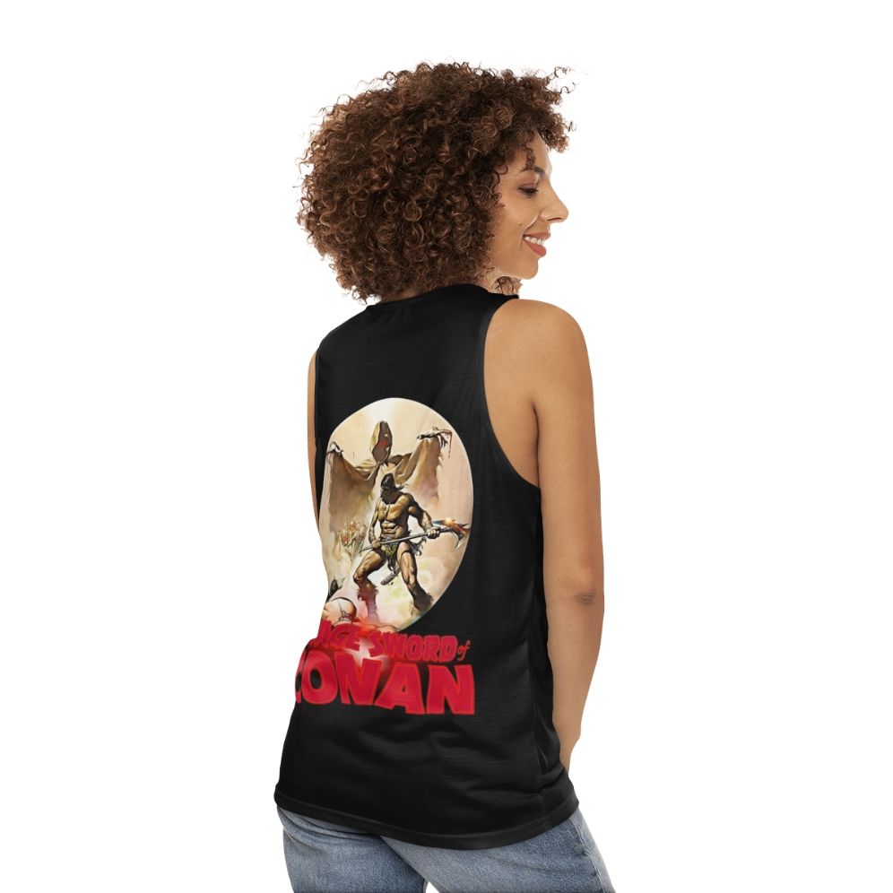 Unisex Conan the Barbarian Sword and Sorcery Tank Top - women back