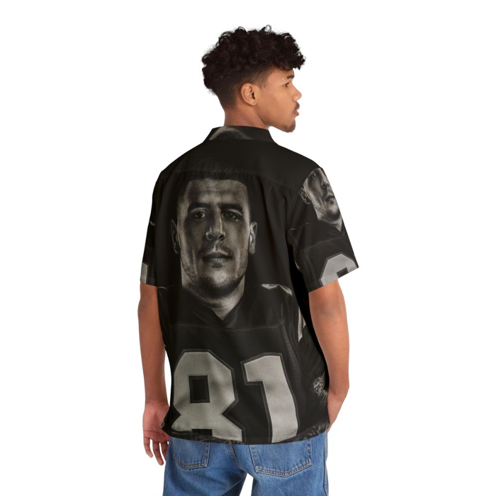 Aaron Hernandez NFL Hawaiian Shirt - Flat lay