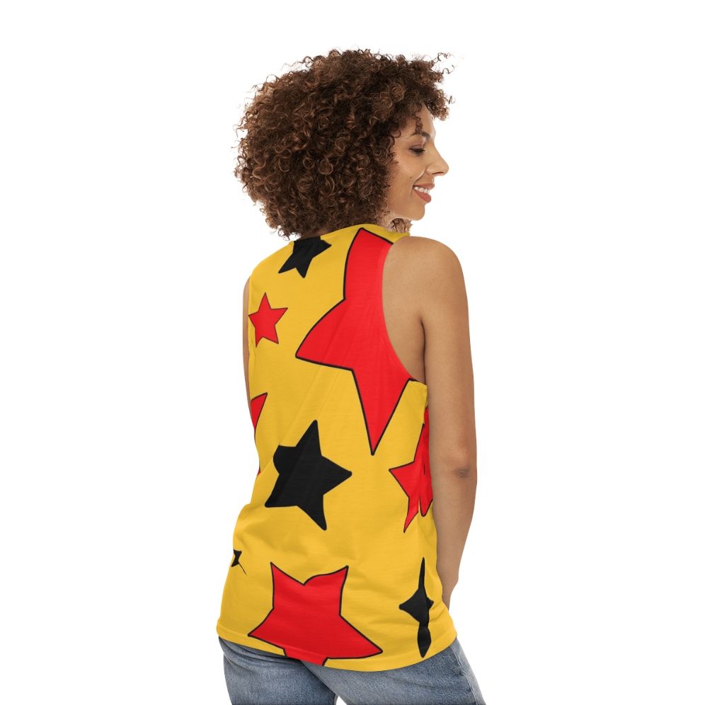 Wizard stars unisex tank top with pop art and underground comic influences - women back