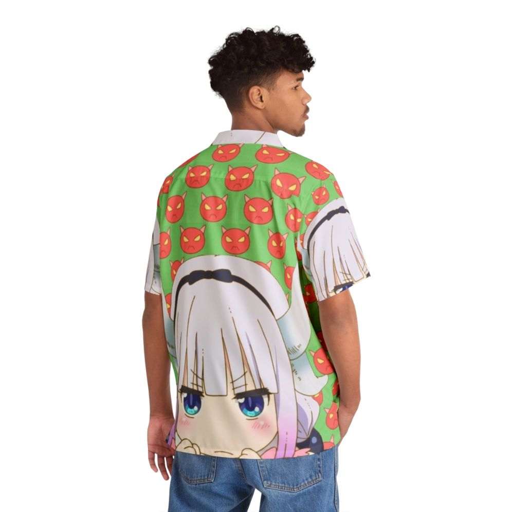 Angry Kanna from Miss Kobayashi's Dragon Maid Hawaiian Shirt - Flat lay