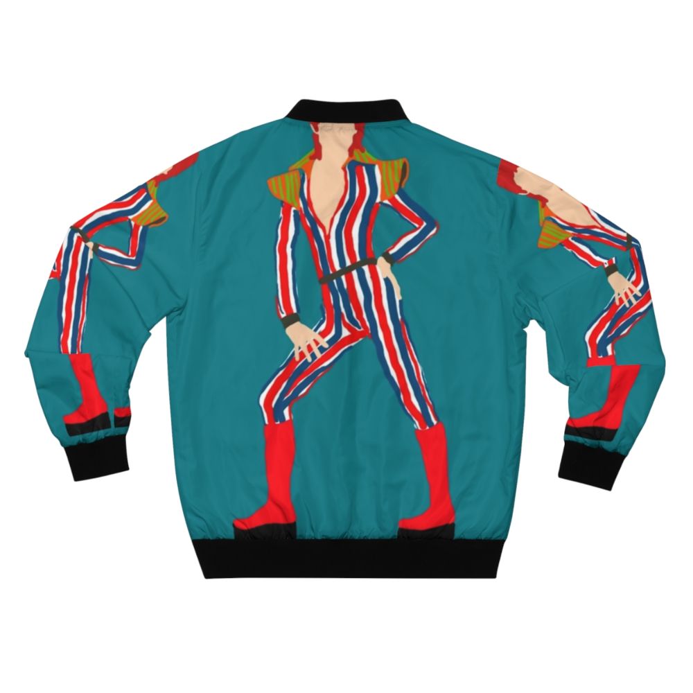 Ziggy Stardust inspired bomber jacket with stripes and zigzag pattern - Back