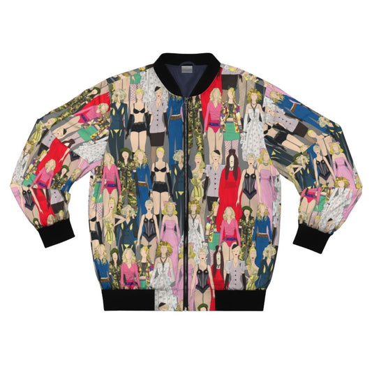 Feminist bomber jacket featuring Madonna-inspired street art graphics