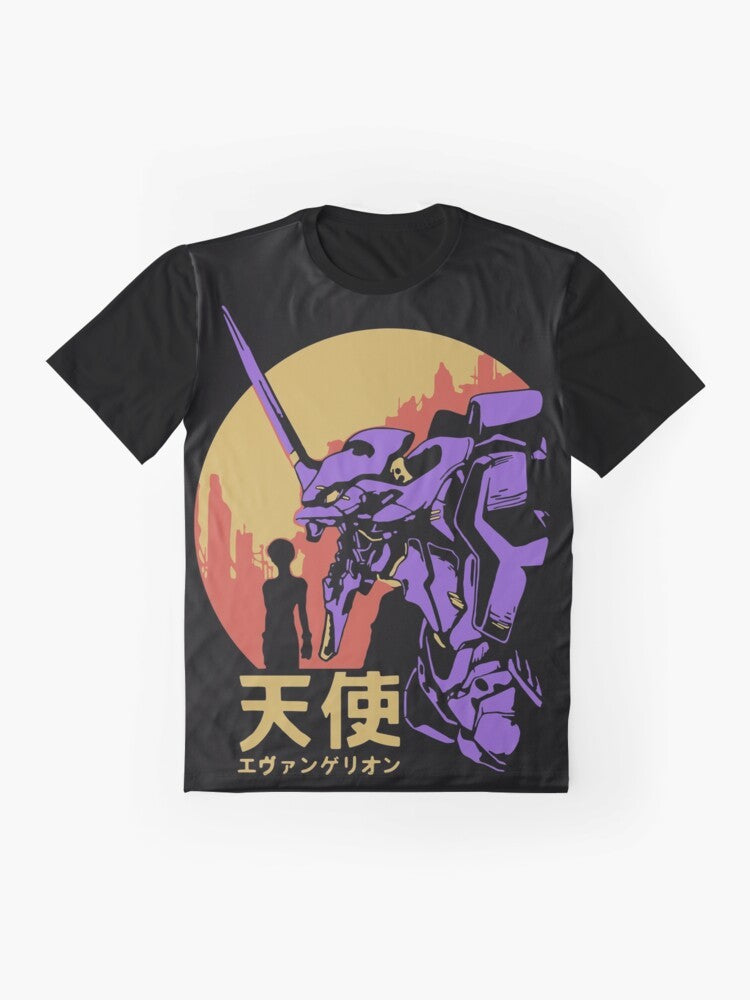 Neon Genesis Evangelion Retro Vintage Graphic T-Shirt for Anime Fans - Flat lay