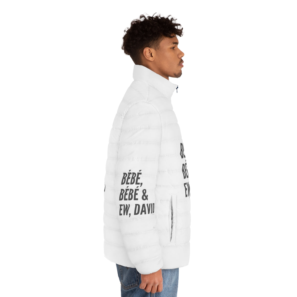 Schitt's Creek Puffer Jacket featuring Rose family characters - men side right