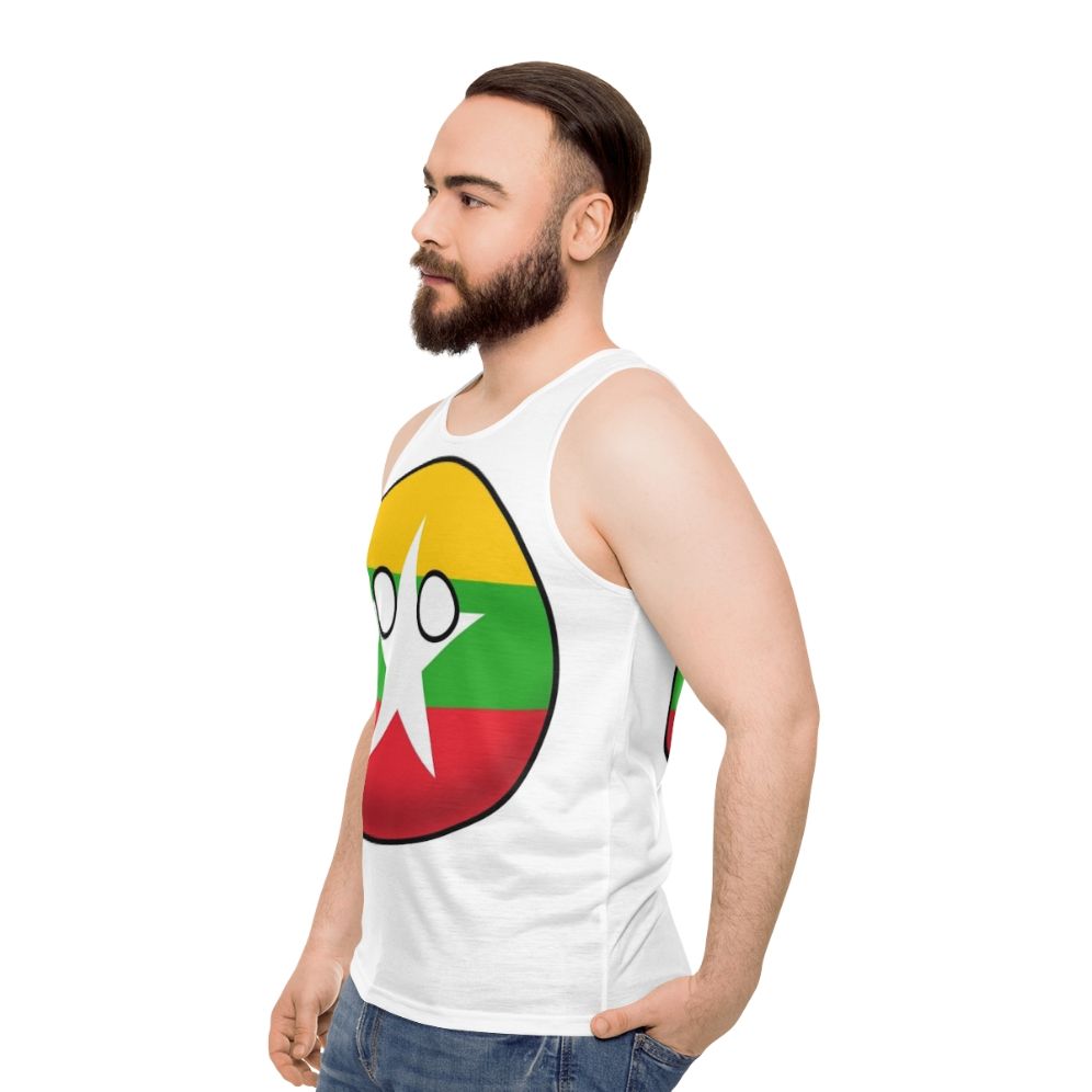 Myanmar Countryball Unisex Tank Top - men side