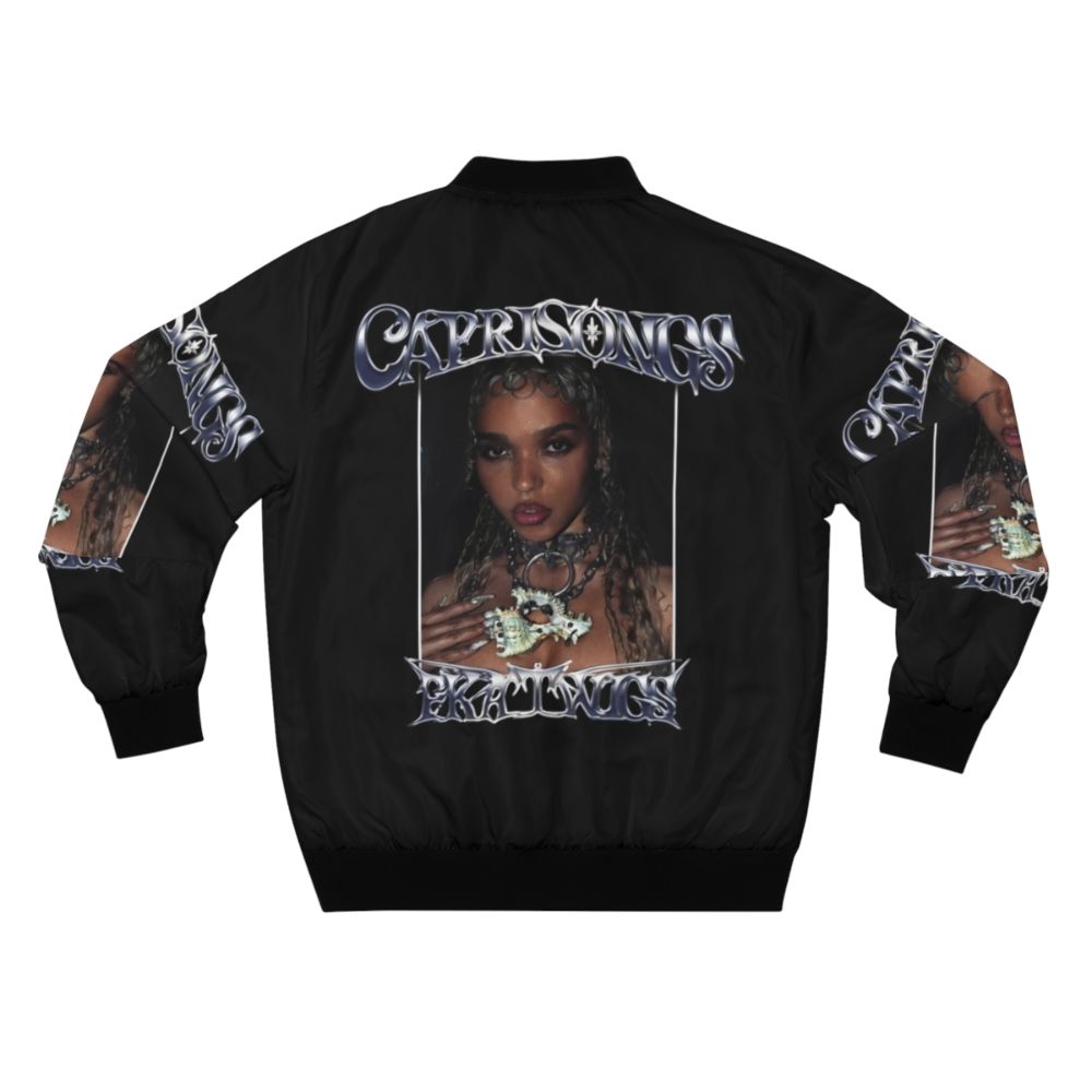 FKA Twigs CAPRISONGS Metallic Bomber Jacket, featuring a vintage 90s style design - Back