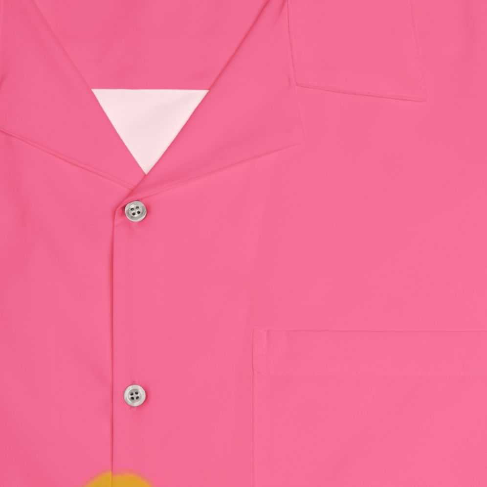 Madonna Hung Up Pantone Pink Hawaiian Shirt - Detail