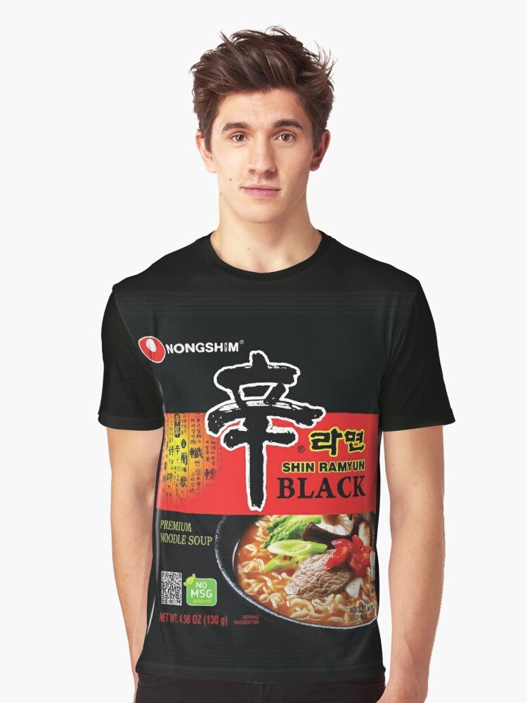 Nongshim Shin Ramen Black Instant Ramen Graphic T-Shirt - Men