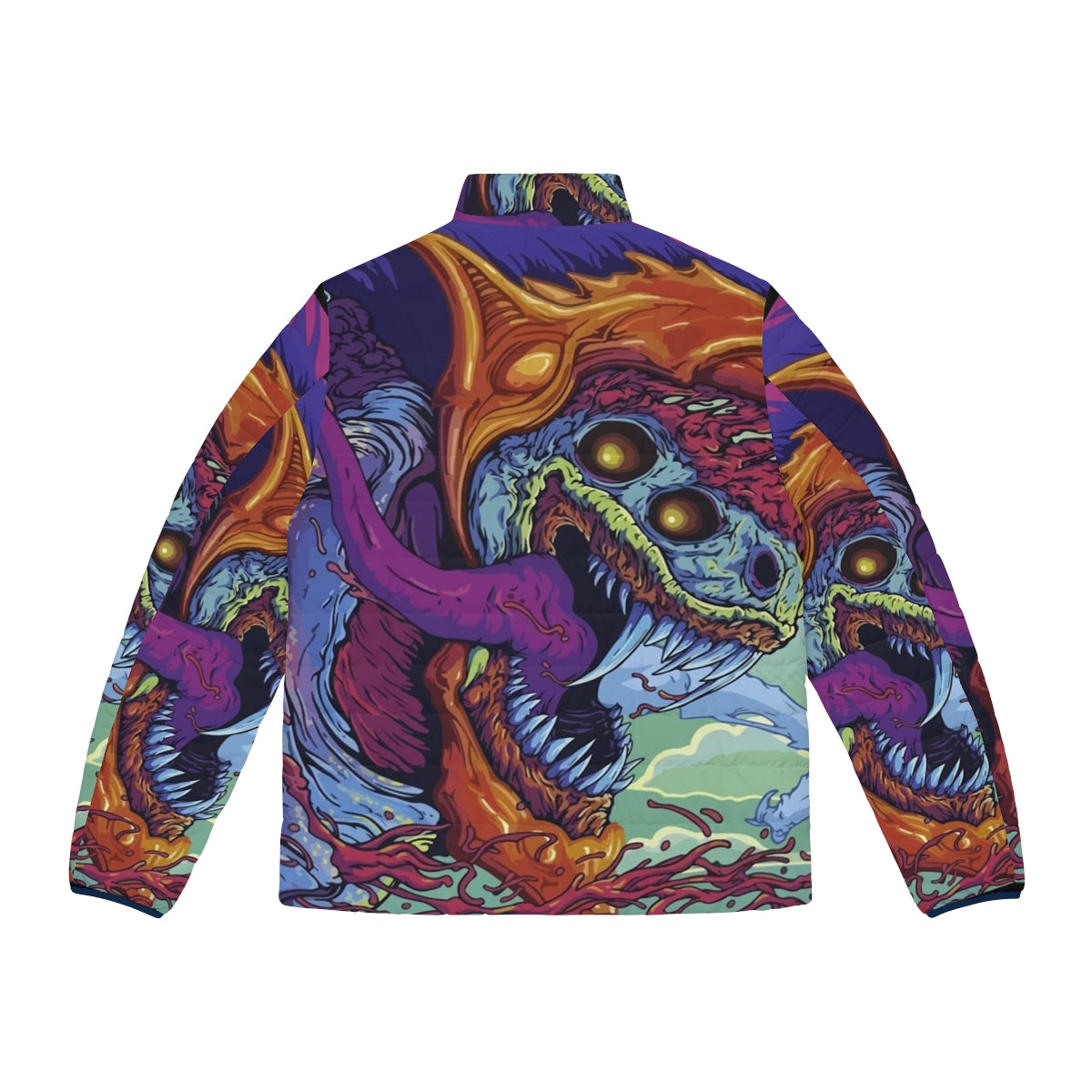 Hyper Beast CS:GO Puffer Jacket with colorful watercolor design - Back