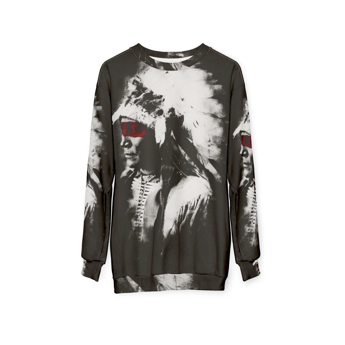 Native American sweatshirt with tribal design - hanging