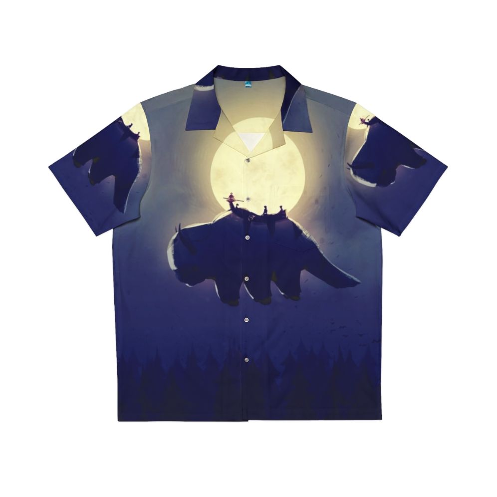 Avatar The Last Airbender Night Version Hawaiian Shirt featuring Appa and Aang