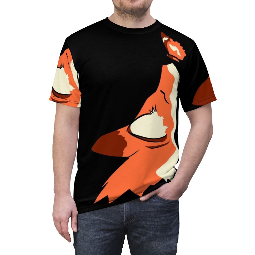 Spirit fox graphic design printed on a high-quality t-shirt for fox enthusiasts - men front