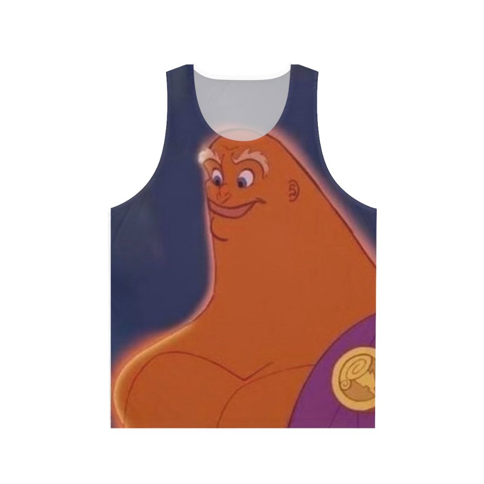 Meme-inspired Zeus no hair unisex tank top