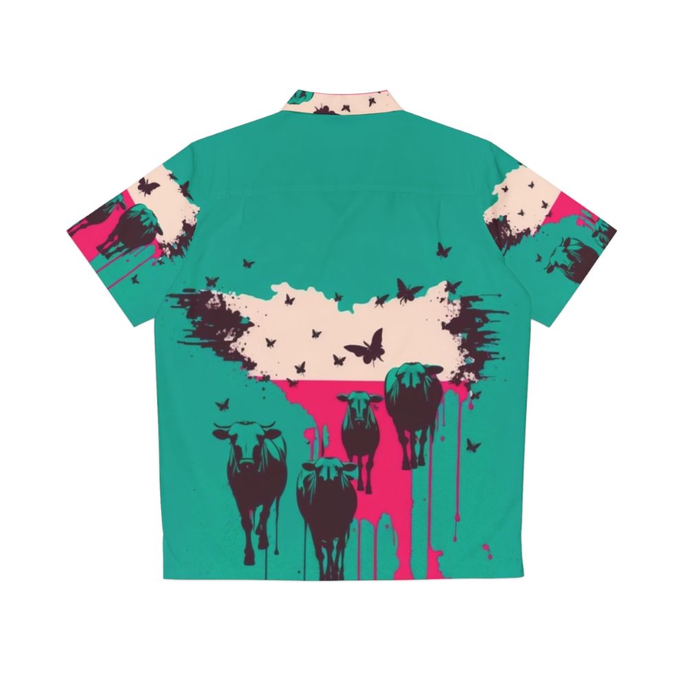 Wild Cows Hawaiian Shirt featuring cows and outdoor adventure - Back