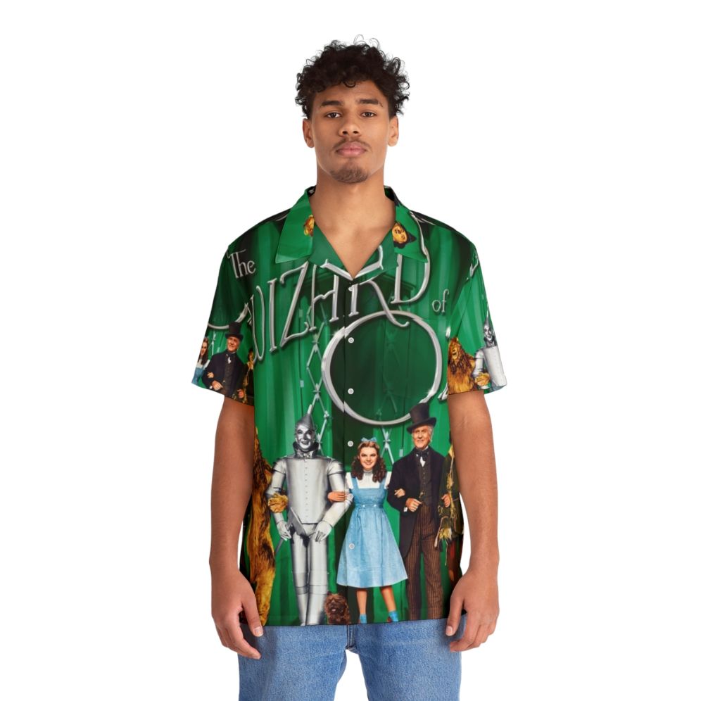 Wizard of Oz themed Hawaiian shirt with Oz characters and elements - People Front