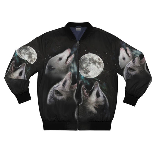 3 Opossum Moon Bomber Jacket with Unique Possum Design