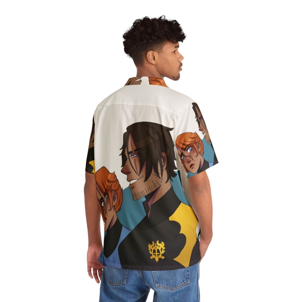 Castlevania Inspired Hawaiian Shirt featuring Sypha and Trevor Characters - People Back