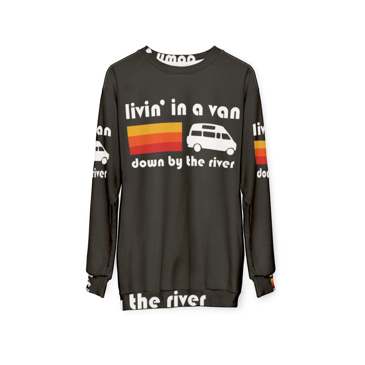 Chris Farley Matt Foley 'Living in a Van Down By The River' Sweatshirt - hanging