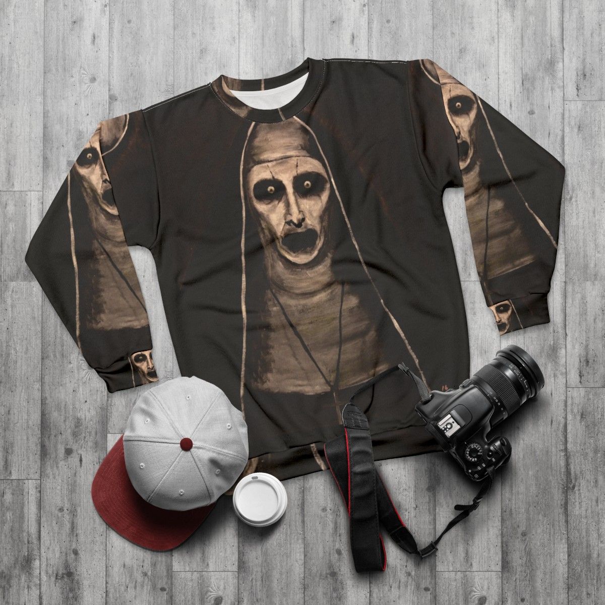 Demonic Sister Valak The Conjuring 2 Sweatshirt - flat lay