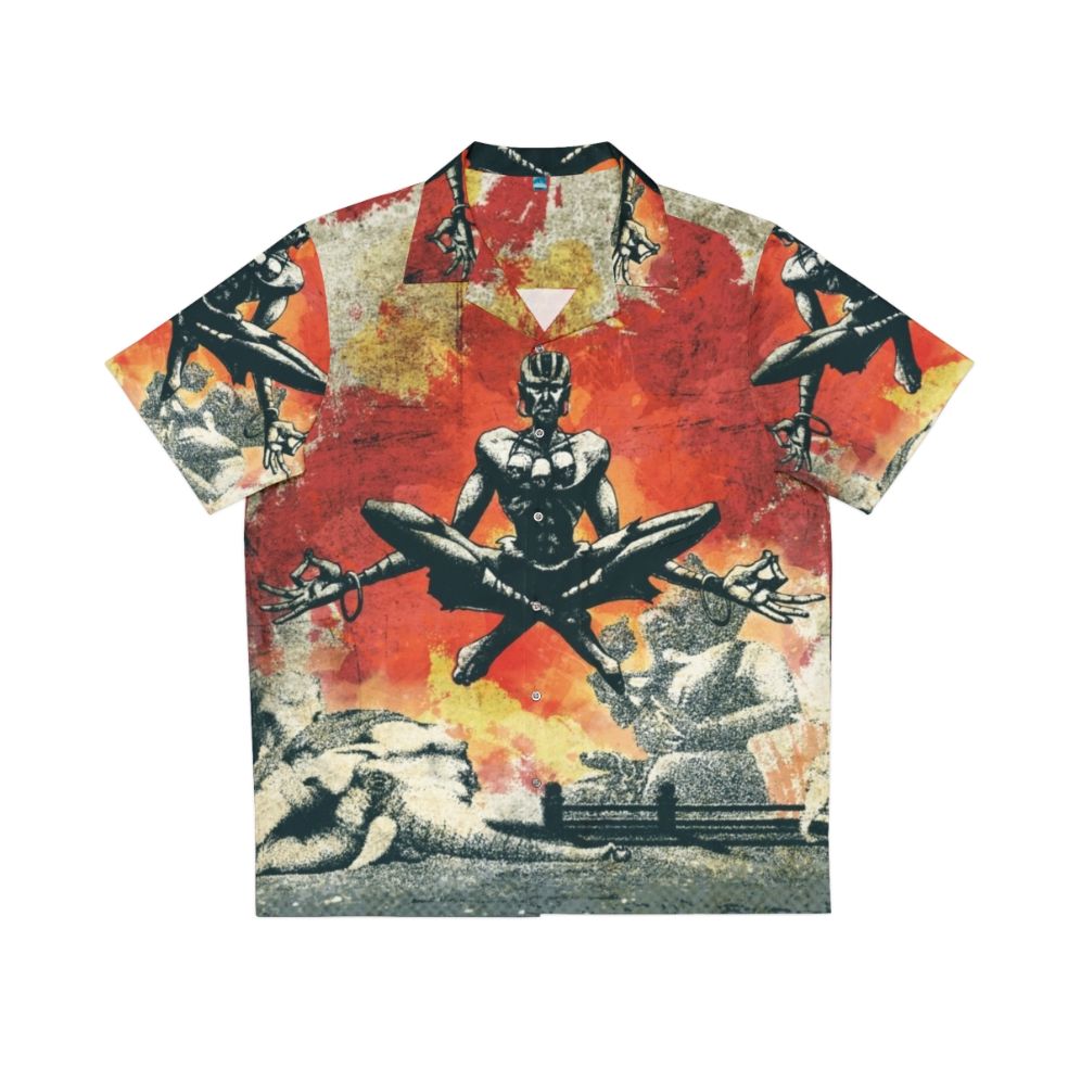 Dhalsim Hawaiian Shirt, Minimalist Street Fighter Gaming Apparel