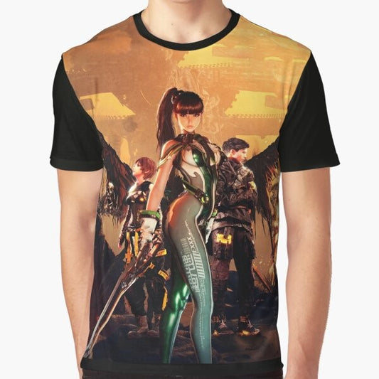 Stellar Blade video game character graphic t-shirt