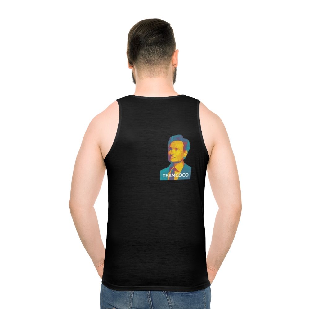 Team Coco Unisex Portrait Tank Top - men back