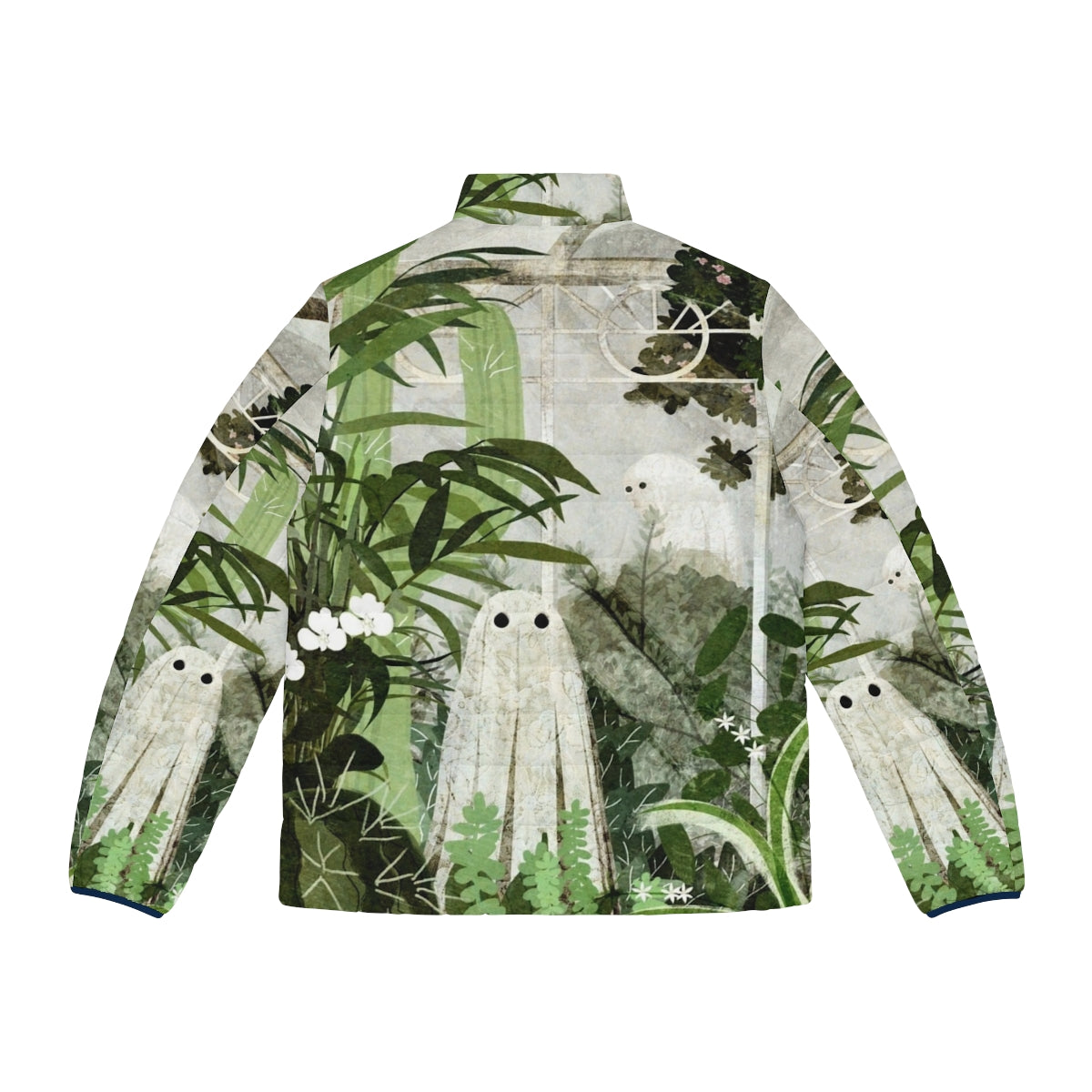 Ghostly puffer jacket with nature-inspired design - Back