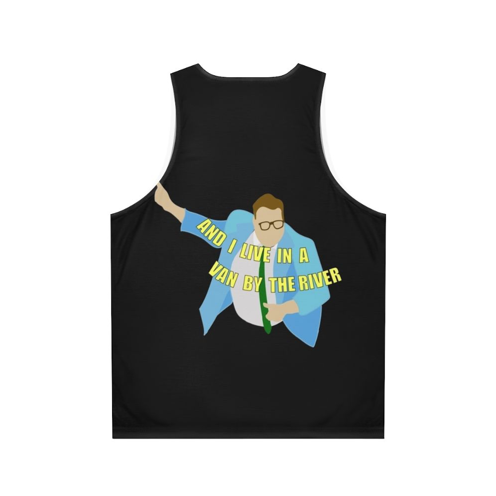 Unisex Chris Farley "I Live In A Van By The River" Tank Top - Back