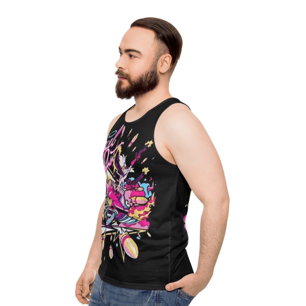 Hazbin Hotel Angel Dust Unisex Tank Top - men side